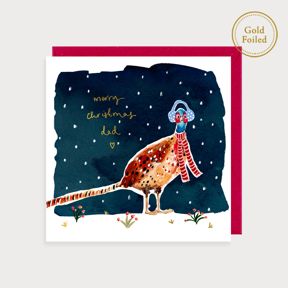 Pheasant Merry Christmas Dad Christmas card