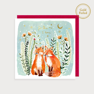 Fox Couple The One I Love Christmas card