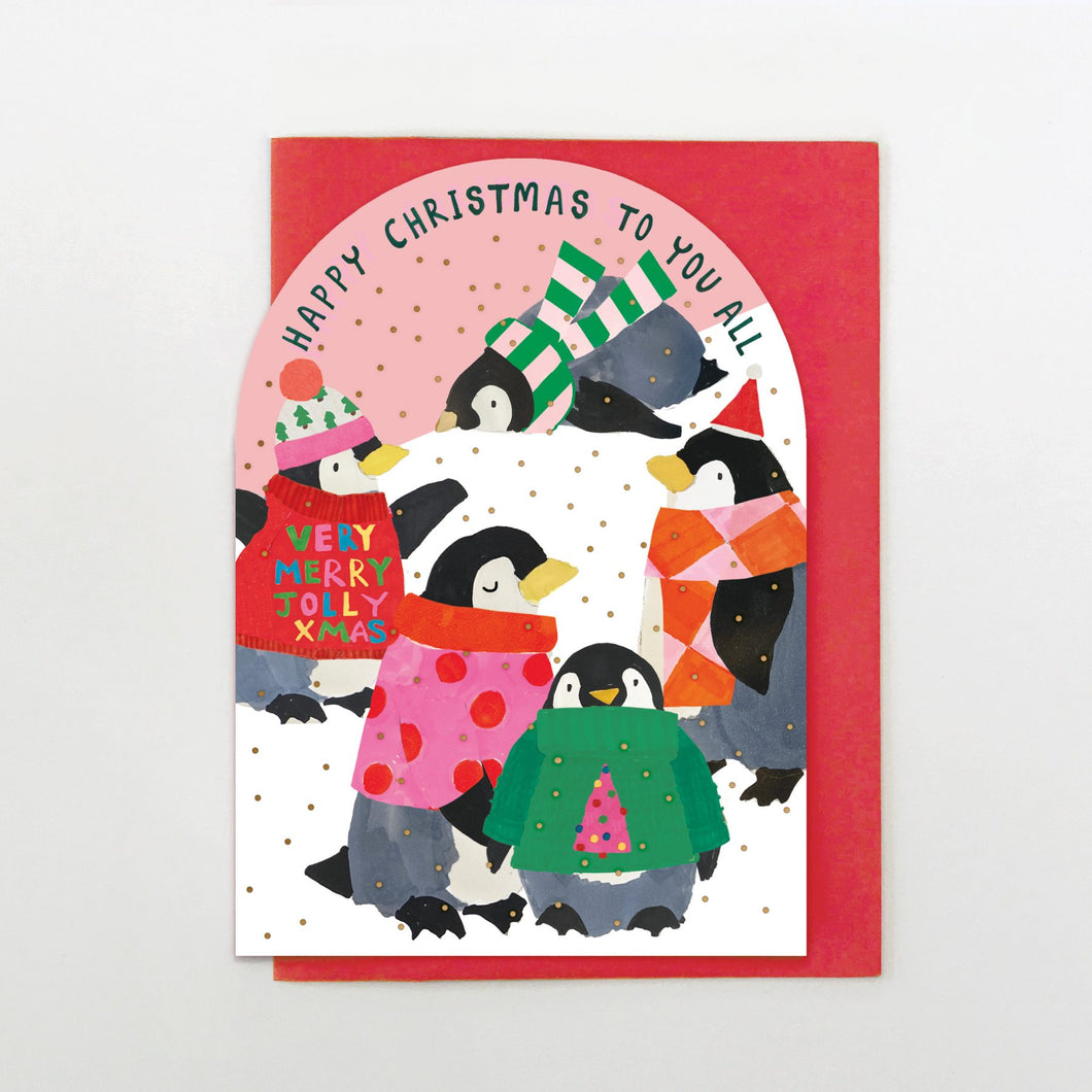 Christmas Card - Penguins in the Snow
