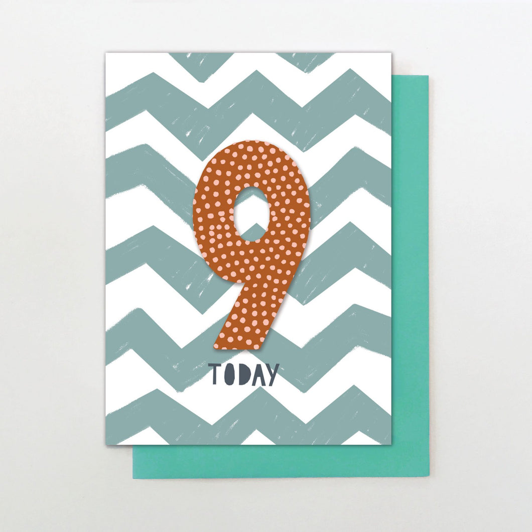 Zig Zag 9th Birthday card