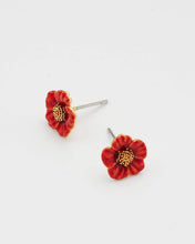 Load image into Gallery viewer, Red Blossom Stud Earrings
