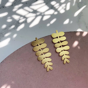 Gold Branch Stud Earrings