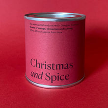 Load image into Gallery viewer, Christmas label Christmas and Spice soy wax candle
