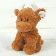 Load image into Gallery viewer, Brown Highland Cow Plush Baby Soft Mini Toy - 11cm
