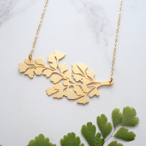 Maidenhair Fern Statement Necklace