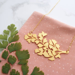 Maidenhair Fern Statement Necklace