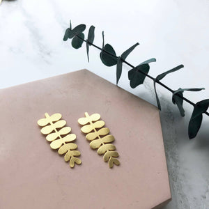 Gold Branch Stud Earrings