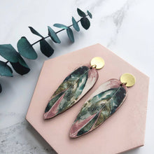 Load image into Gallery viewer, Calathea Stromanthe Triostar Drop Earrings
