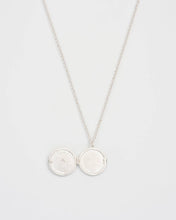 Load image into Gallery viewer, Nightshade Moon Round Silver Locket Chain Necklace
