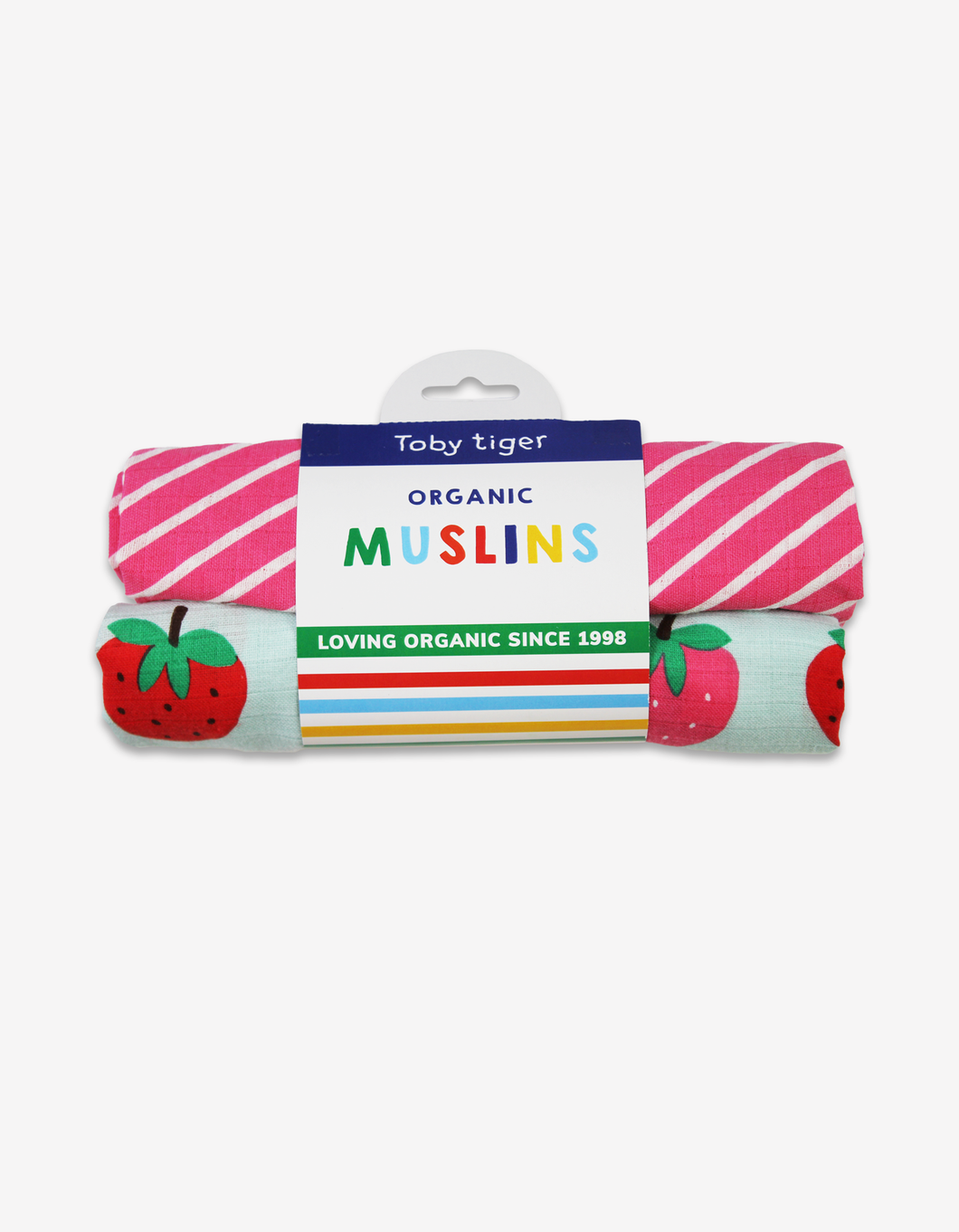 Organic Strawberry Print Muslin 2 Pack