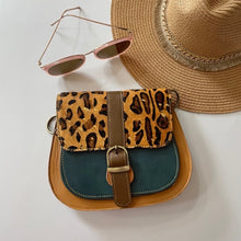 Load image into Gallery viewer, Agnes Tan Gold Leopard Upcycled Leather Handbag
