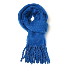Load image into Gallery viewer, Royal Blue Dotted Winter Scarf
