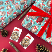 Load image into Gallery viewer, Christmas Hedgehogs wrapping paper Sheets: 500mm x 700mm flat sheets
