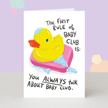 Load image into Gallery viewer, New Baby Card - Funny Baby Club Greeting Card
