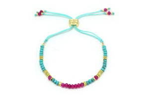 Spirea Pink & Turquoise Friendship Bracelet