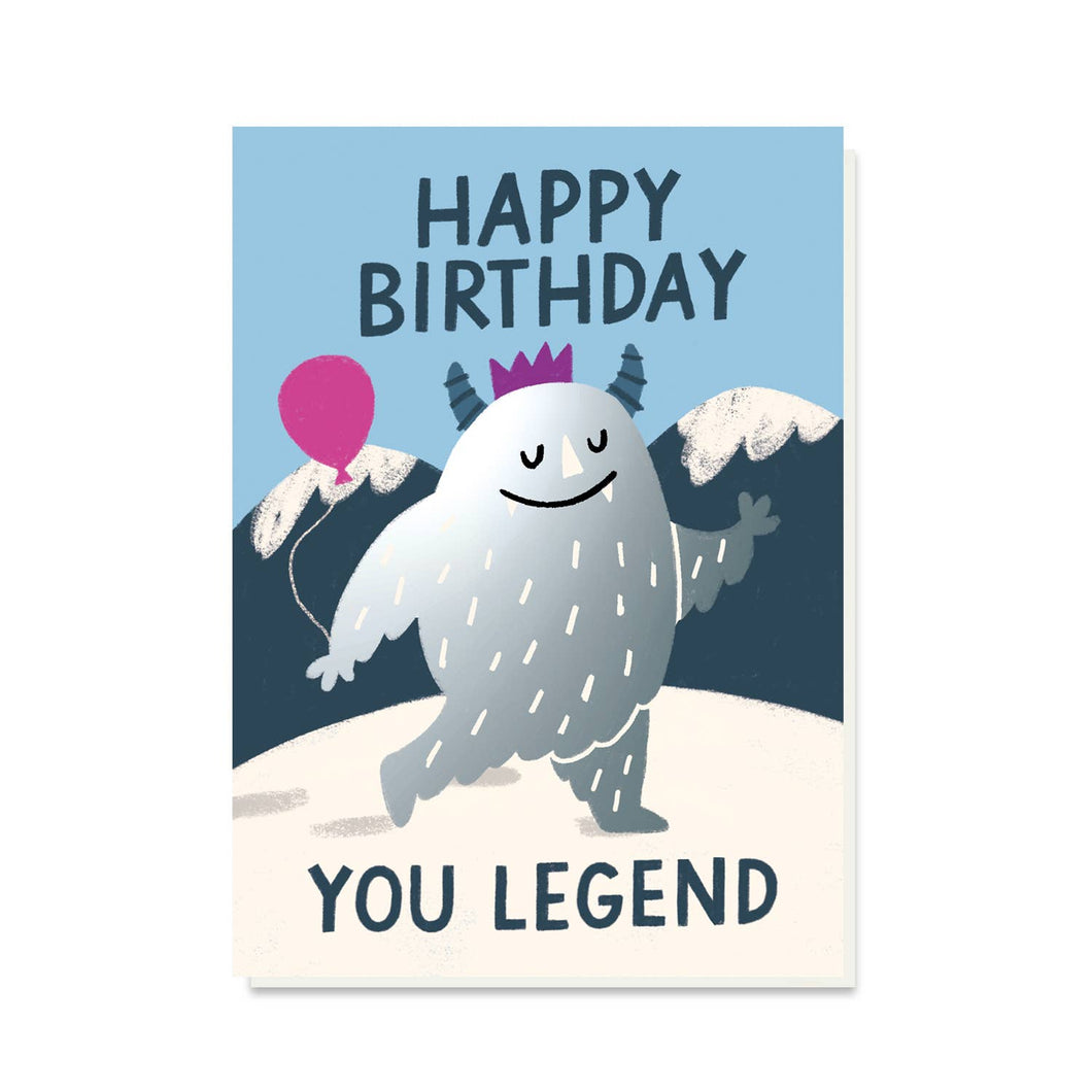 Yeti Legend Birthday Card
