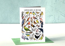 Load image into Gallery viewer, Garden Birds of Britain Art Blank Greeting Card
