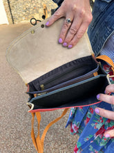 Load image into Gallery viewer, Belle Aqua Zebra Upcycled Leather Handbag
