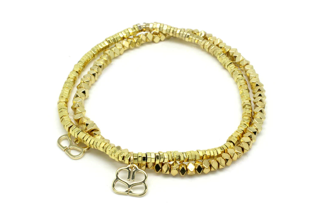 Flicker Minor Gold 2 Layer Stretchy Bracelet Set