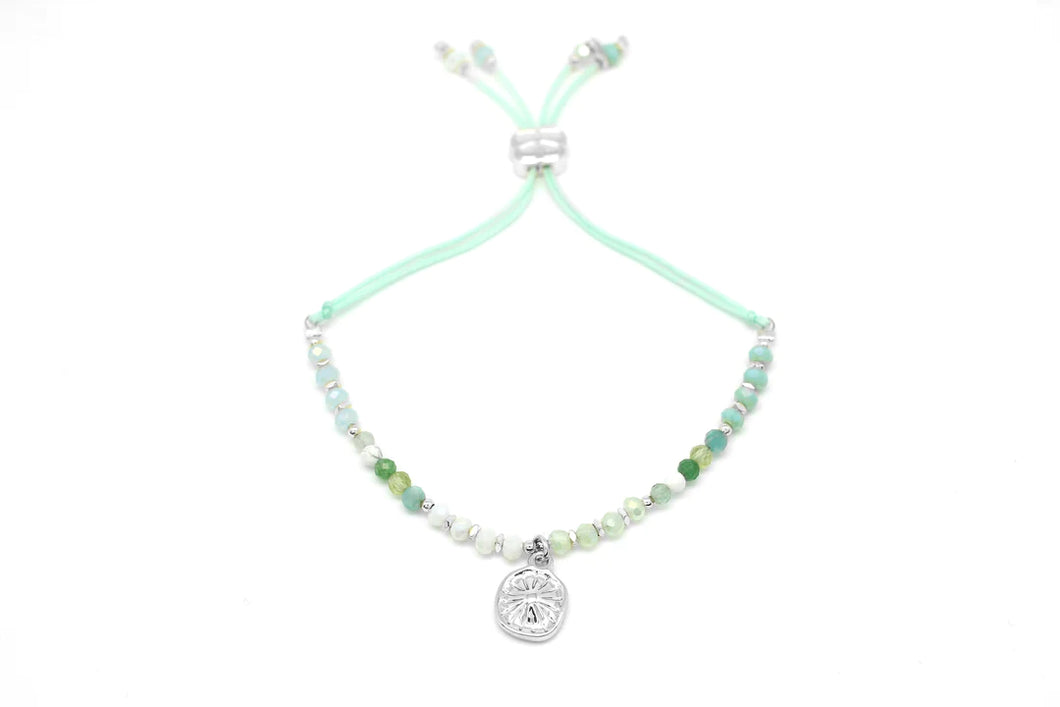 Mass Gemstone Silver Charm Bracelet