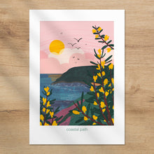 Load image into Gallery viewer, Coastal path - art poster print A4 - coastal print unframed
