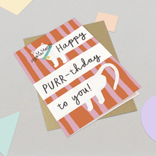 Load image into Gallery viewer, Birthday Card - Cute Cat Purr-Thday Greeting Card
