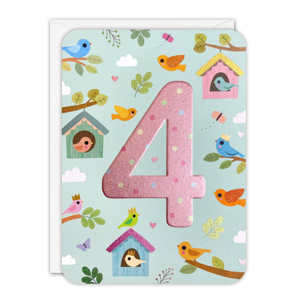 Age 4 Birds Sprouts Card