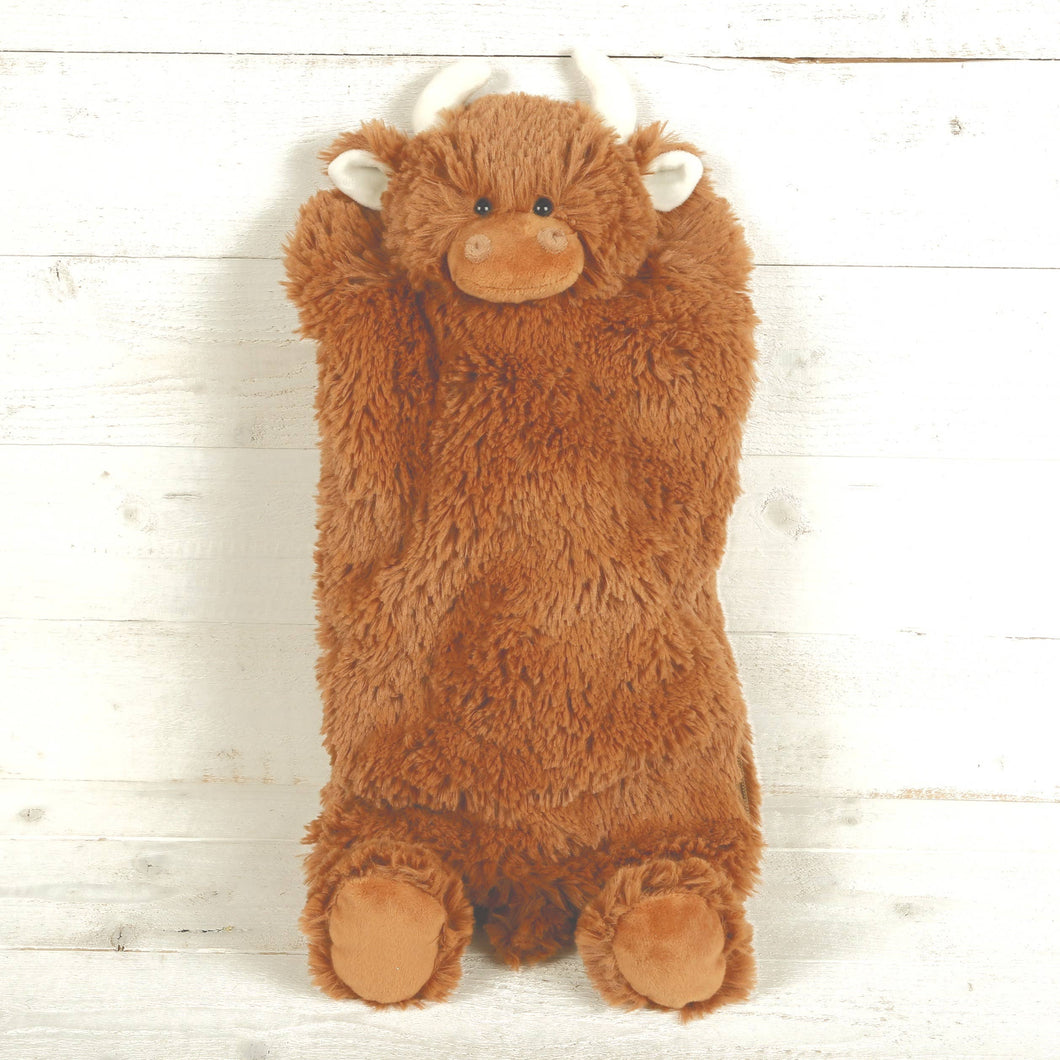 Highland Cow Hot Water Bottle Case/Pyjama case Brown -39cm