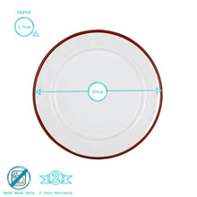 Load image into Gallery viewer, Argon Tableware White Enamel Side Plate - 20cm - Red
