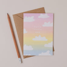 Load image into Gallery viewer, Hello Little One Rainbow Clouds New Baby Card
