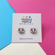 Load image into Gallery viewer, Badger Studs - wooden earrings
