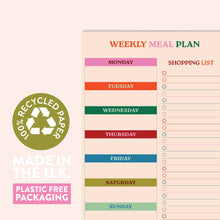 Load image into Gallery viewer, A5 Meal Planner &amp; Shopping List | Work Hard, Play Nice
