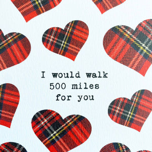 500 Miles  |  Scottish Greeting Card  |  Anniversary card