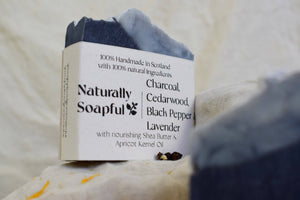 Charcoal, Cedarwood, Black Pepper & Lavender Handmade Soap Bar