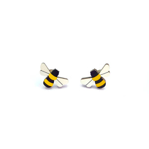 Bee Studs - wooden earrings