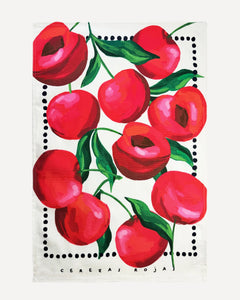 Cherries tea towel