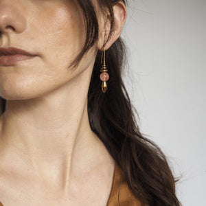 Consta - Pink or green aventurine and hematite earrings