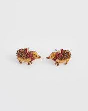 Load image into Gallery viewer, Enamel Cosy Hedgehog stud earrings
