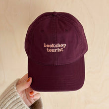 Load image into Gallery viewer, Bookshop Tourist - Cotton Baseball Cap - Burgundy

