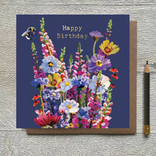 Load image into Gallery viewer, CG 02 - Happy Birthday Blue Bee Greeting Card      
