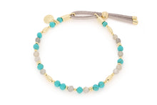 Load image into Gallery viewer, Fresco Turquoise and Labradorite Pull Through Bracelet
