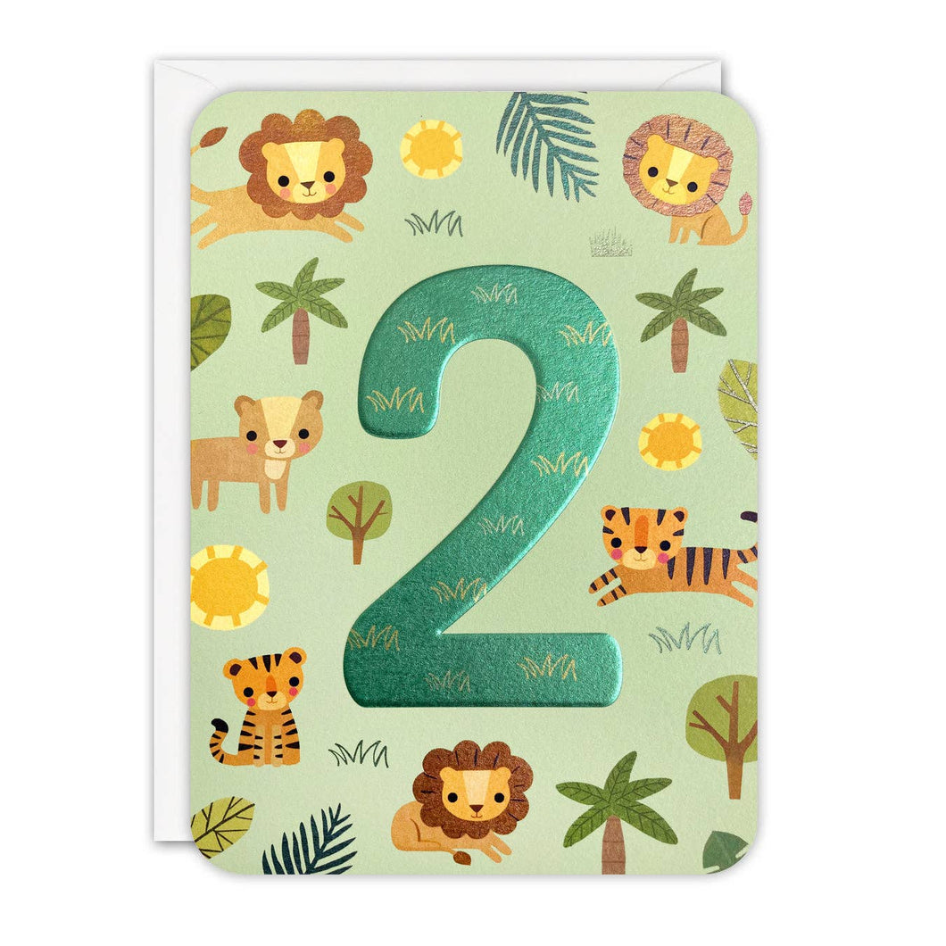 Age 2 Lions and Tigers Sprouts Card