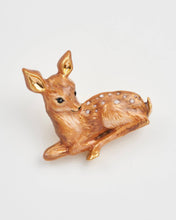 Load image into Gallery viewer, Resting Fawn Enamel Brooch
