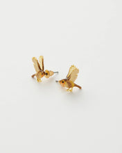 Load image into Gallery viewer, Enamel Flying Robin Stud Earrings
