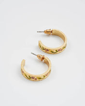 Load image into Gallery viewer, Blackberry Bramble Gold Hoop Earrings
