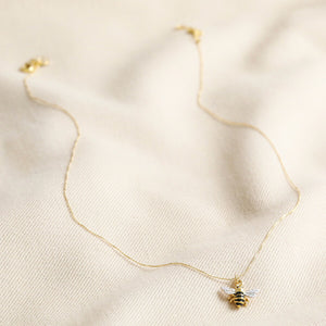 Enamel Tiny Bee Necklace