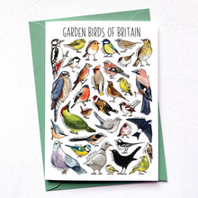 Load image into Gallery viewer, Garden Birds of Britain Art Blank Greeting Card
