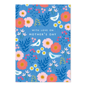 'With Love On Mother's Day' Pretty Blue Birds Card