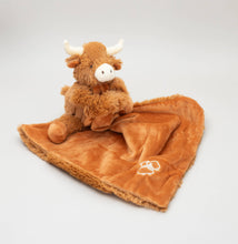 Load image into Gallery viewer, Horned Highland Cow Baby Soft Toy Soother Comforter 29cm
