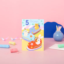 Load image into Gallery viewer, 5th Birthday Bumper Cars Card
